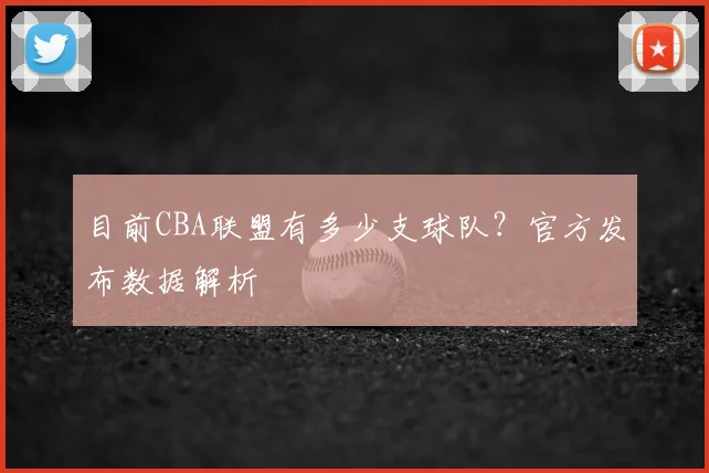 目前CBA联盟有多少支球队?官方发布数据解析